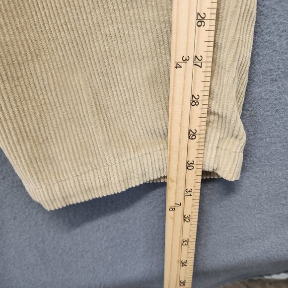 LL Bean Corduroy Pants Womens 20 Beige Tan Pleated Taper Vintage Made in USA - Picture 5 of 15